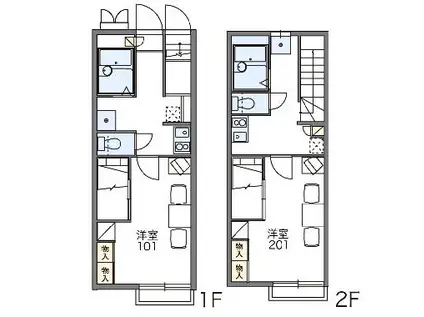レオパレスドリーム(1K/2階)の間取り写真