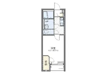 レオネクストメゾンド クレール(1K/1階)の間取り写真