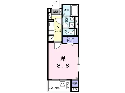 エクセルコート(1K/4階)の間取り写真