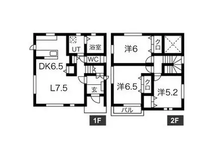 東北本線 宇都宮駅 徒歩32分 2階建 築11年(3LDK)の間取り写真
