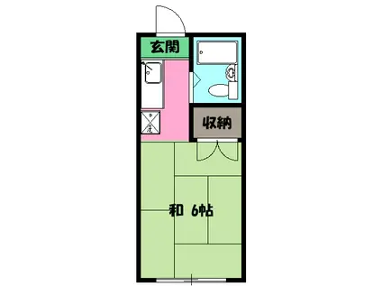 タイガーハイツC棟(1K/2階)の間取り写真