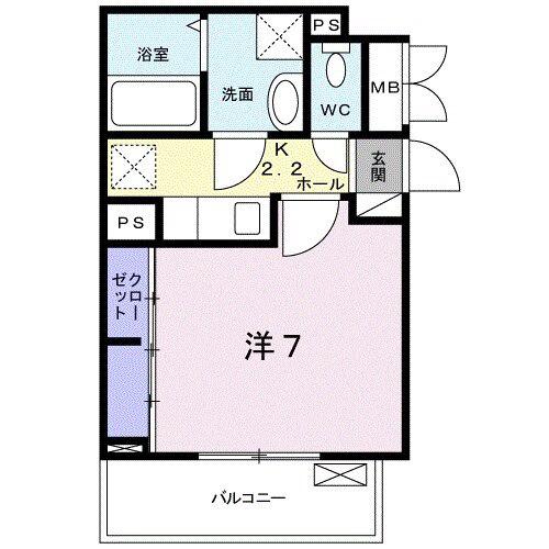 ラフレシール曽野Ⅰ(1K/3階)の間取り写真