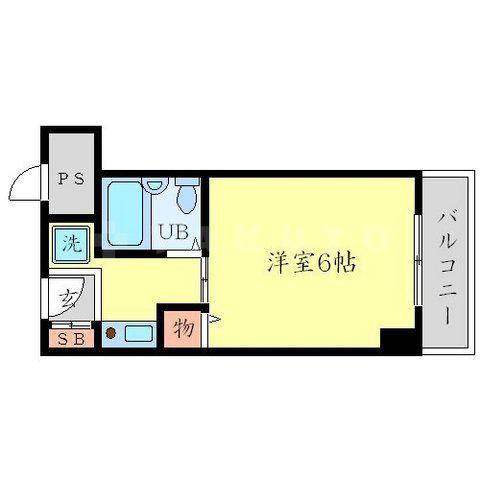 グランリッチ箕面(1K/3階)の間取り写真