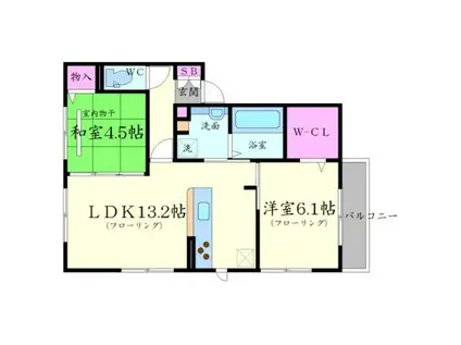 コートアイリス(2LDK/2階)の間取り写真