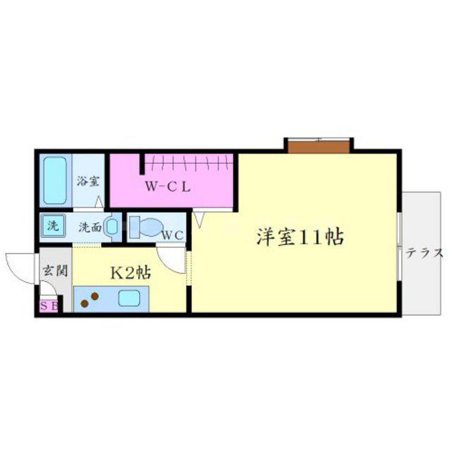 くりの木ハウス(1K/1階)の間取り写真