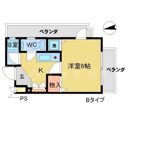 LITS箕面(1K/3階)の間取り写真