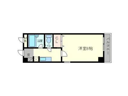 ラ・フォーレ箕面(1K/4階)の間取り写真