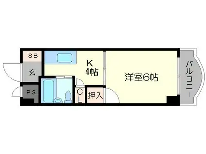 グリーンハイツ(1K/3階)の間取り写真