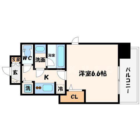 アクアプレイス梅田3(1K/5階)の間取り写真