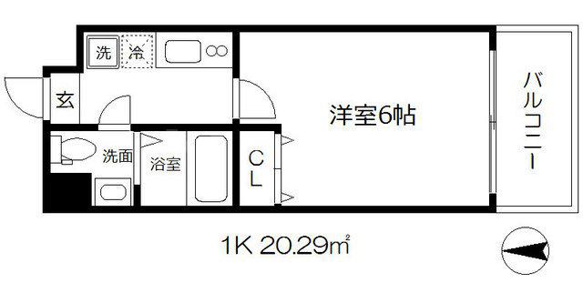 レオンコンフォート新梅田Ⅱ(1K/6階)の間取り写真
