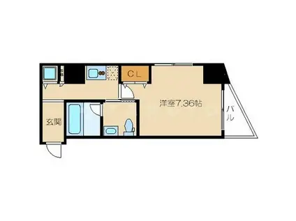 ライブコート北梅田(1K/14階)の間取り写真