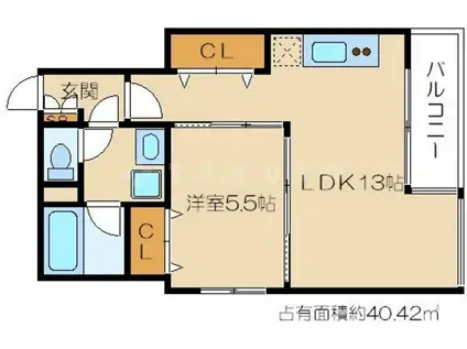 K-CRAFTUMEDA161(1LDK/5階)の間取り写真