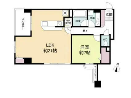 グレンパーク梅田北(1LDK/7階)の間取り写真