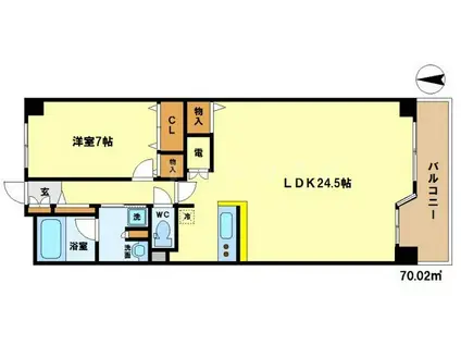 グレンパーク梅田北(1LDK/6階)の間取り写真