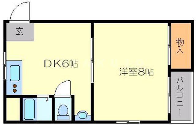 アルカディアY・T(1DK/1階)の間取り写真