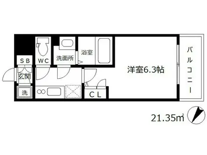 エスリード梅田グランノース(1K/10階)の間取り写真