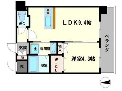 LANI TOYONAKA(1LDK/3階)の間取り写真