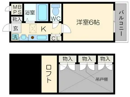 エステムコート梅田茶屋町(1K/9階)の間取り写真