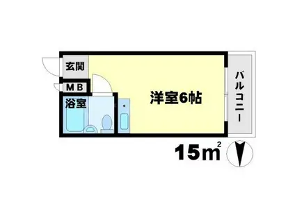 リバティ江坂(ワンルーム/4階)の間取り写真