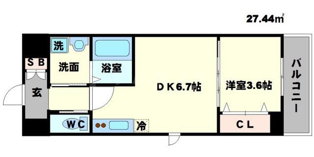 KS SQUARE ESAKA(1DK/4階)の間取り写真