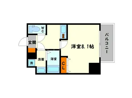 ASTIA西中島2(1K/6階)の間取り写真