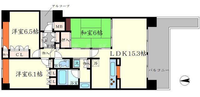 ジオメゾン新千里東町4号棟(3LDK/10階)の間取り写真