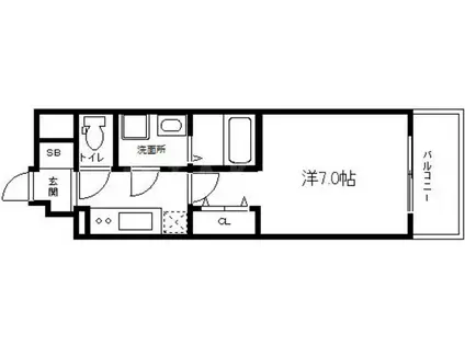 エスリード福島ラグジェ(1K/2階)の間取り写真