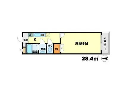 童夢江坂(1K/6階)の間取り写真