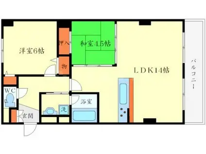 千里泉マンション(2LDK/4階)の間取り写真