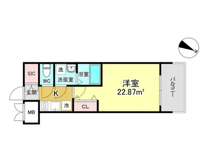 レジュールアッシュ塚本レジデンス(1K/9階)の間取り写真