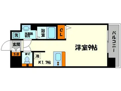 アスヴェル新北野モスト(ワンルーム/7階)の間取り写真