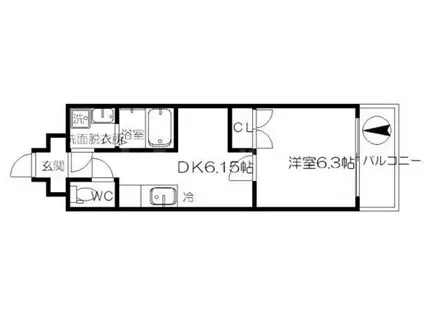 FACTORY-N(1DK/5階)の間取り写真