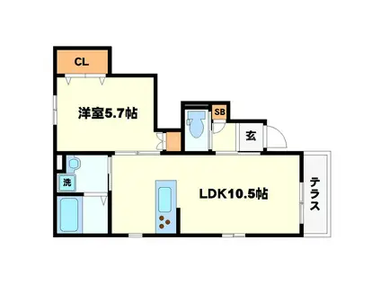 LA PLUMERIA(1LDK/1階)の間取り写真