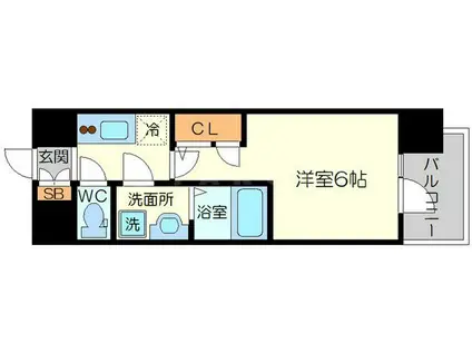 エスリードレジデンス大阪ウエスト(1K/3階)の間取り写真