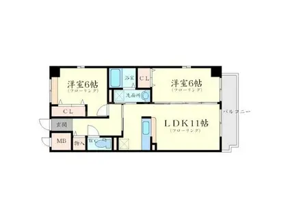 スローハスコート(1SLDK/1階)の間取り写真