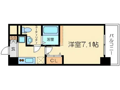 ラクラス新大阪(1K/3階)の間取り写真