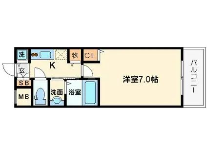 オーキッドレジデンス塚本(1K/2階)の間取り写真