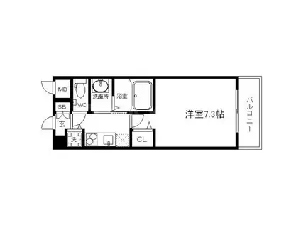 オーキッドレジデンス塚本(1K/2階)の間取り写真