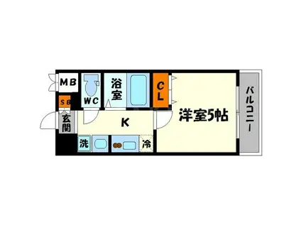 エスリード新大阪サウス(1K/3階)の間取り写真