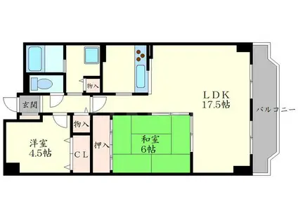 ウィステリア千里(2LDK/3階)の間取り写真
