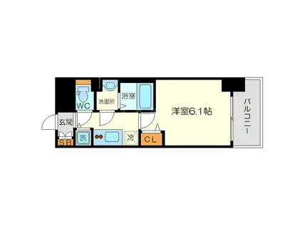 プレサンス新大阪ザシティ(1K/2階)の間取り写真