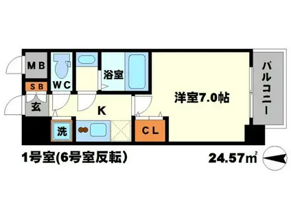 W-STYLE新大阪(1K/6階)の間取り写真