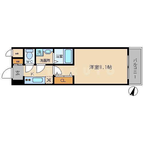アドバンス新大阪3(1K/10階)の間取り写真