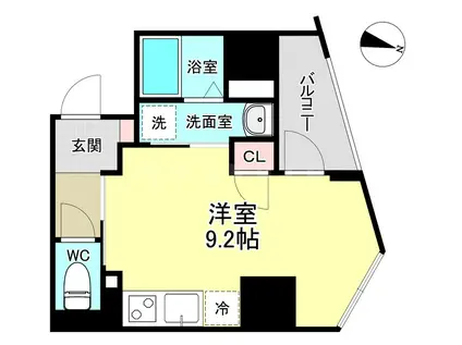 イルリッシュ西中島(ワンルーム/9階)の間取り写真
