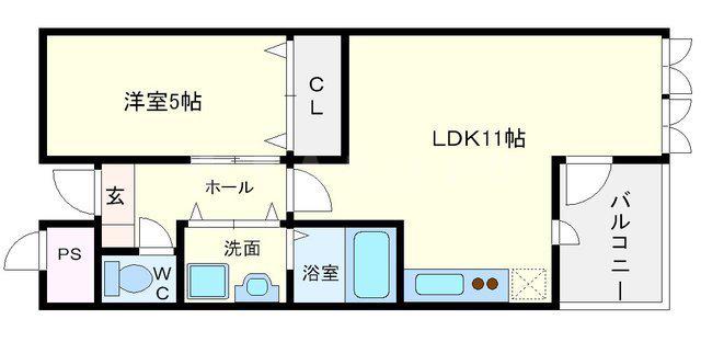 ベラヴィータ(1LDK/1階)の間取り写真