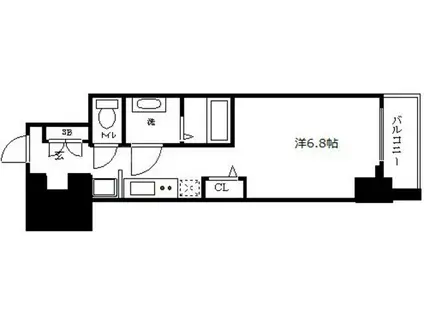プレサンス塚本グランゲート(1K/10階)の間取り写真