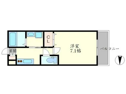 サンシャリテ向丘A棟(1K/2階)の間取り写真