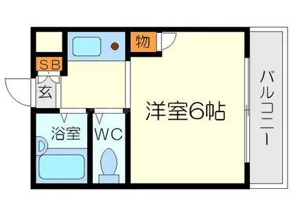 有馬パレス西中島(1K/6階)の間取り写真