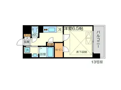 スプランディッド新大阪DUE(1K/7階)の間取り写真