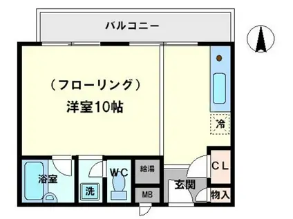セントラルハイツ津雲台(ワンルーム/3階)の間取り写真